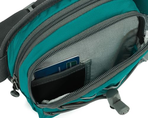 Waist Pack with Water Bottle Holder for Running Walking Hiking Fanny Pack - color: Green