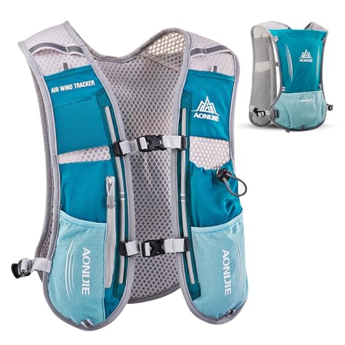 TRIWONDER Running Vest Hydration Pack Backpack for Men & Women, Lightweight Trail Marathon Run Race Vest for Cycling Jogging - color: 01 Light Blue - Only Vest