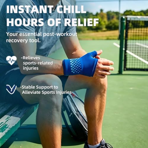 Thumb & Wrist Ice Pack Wrap, Thickened Ice Gel Pad, Reusable Hand Ice Pack with Long-Lasting Hot & Cold Therapy for Carpal Tunnel Relief, Arthritis Pain, Post-Surgery, Computer Overuse Recovery - color: Blue, size: S/M