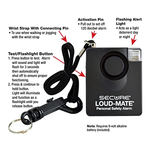 Secure Safety Solutions Loud-Mate 130 dB Panic Alarm for Women & Men