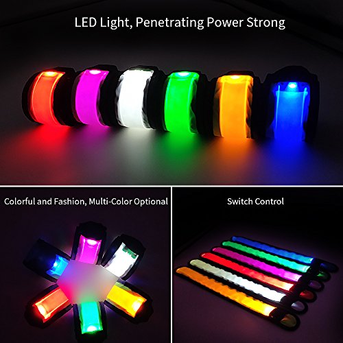 esonstyle 6 PCS LED Light Up Band Slap Bracelets - color: 6 pcs