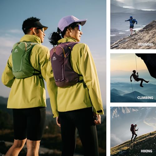 AONIJIE Running Hydration Vest for Men Women 500ml Soft Flask Water Bottle - color: Green, size: 500ml