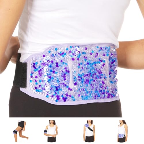 Premium Hot Cold Gel Bead Ice Pack by FOMI Care | Cool Compress for Lower Back, Shoulder, Knee, Bicep, Stomach | Coccyx, Sciatica, Tailbone Pain Relief | Flexible, Reusable Heating Pad | (Purple) - color: 1 Pack Purple - Gel Bead