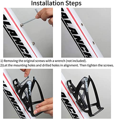 Suruid Bike Water Bottle Cage Ultra-Light Bicycle Bottle Holder Universal Bike Cup Holder Rack for Bicycle, Cycling, MTB, Road/Mountain Bikes 2 Pack - Black - color: Black
