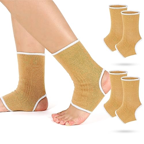 Haysandy 4 Pcs Kids Ankle Brace Support, Beige, 10-15 Years - color: Beige, size: 10-15 Years