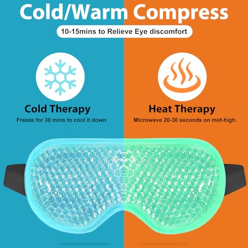 BeeVines Gel Eye Mask, Cooling Ice Masks for Puffy Eyes (Blue & Green) - color: 003 Blue & Green