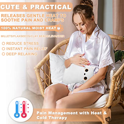 Microwave Heating Pad for Period Cramps Pain Relief, 16"×12", White Cat - size: White Cat