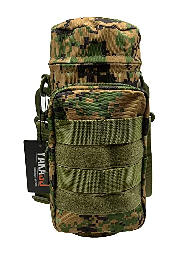 Tactical Molle Water Bottle Holder Pouch Hydration Carrier Bag Tactical EDC Water Bottle Carrier with Detachable Shoulder Strap for Hiking Camping Outdoor Sport Travel - color: Jungle Digital