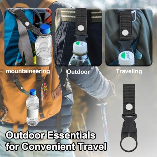 2PCS Portable Water Bottle Holder Convenient Water Bottle Clip for Easy Hydration During Outdoor Activities, Black - color: Black