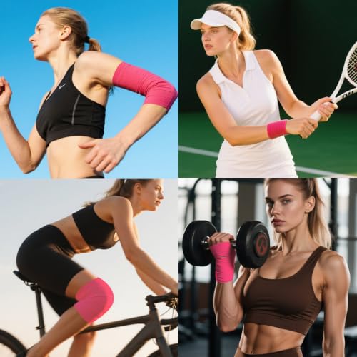 NUITPY 24 Pack Athletic Tape, Pink Sports Tape, Easy Tear Wrist Tape - color: Pink-24 Rolls