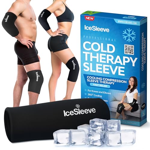 IceSleeve Elbow & Knee Ice Pack Wrap, Cold & Heat Therapy, Black SM, 1 Pack - color: Black, size: Small/Medium
