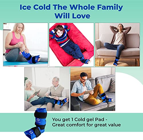Foot and Ankle Gel Pack - Reusable Gel Ice Pack with Elastic Fastener - Cold Packs for Post-Surgery or Sport Injuries, Flexible Ice Packs - Foot Wrap and Ankle Ice Pack Wrap Compression - 1 Pack Blue - style: Ankle Gel Ice Pack