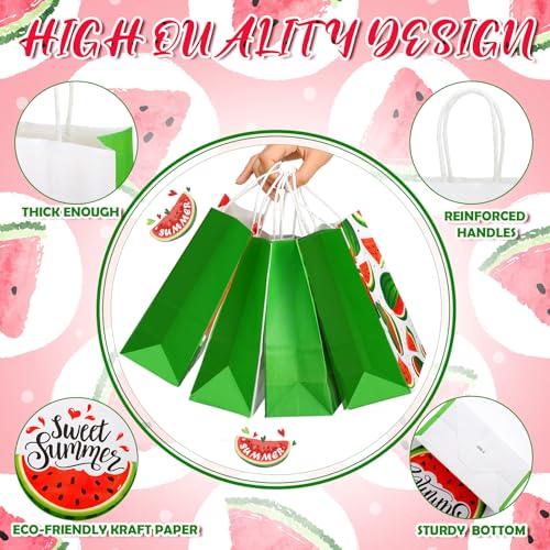 Outus 24 Pcs Watermelon Party Gift Bags Fruit Paper Birthday Favor Bags - style: Watermelon