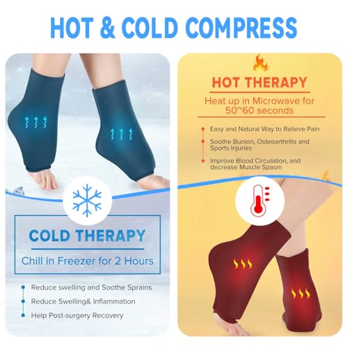 Couleurs Ankle Ice Pack to Wrap Swelling Reusable Hot and Cold Therapy Ankle Ice Pack for Relief of Ankle Sprains Achilles Tendonitis and Foot Inflammation 1 Pack