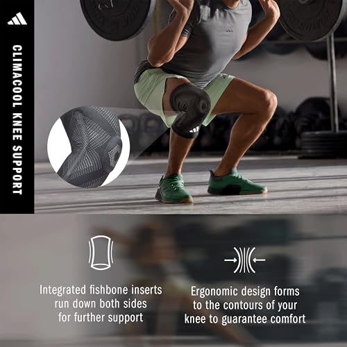 adidas Aeroready Ergonomic Compression Sleeve for Ankle, Elbow or Knee - size: Large, style: Knee Support