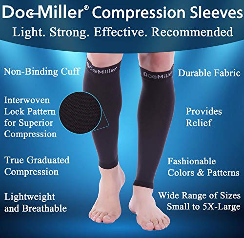 Doc Miller Compression Calf Sleeve for Men & Women, 20-30mmHg - color: Tan Skin, size: Medium REGULAR