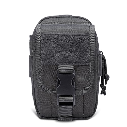 TSPRO MOLLE Phone Pouch, Tactical Phone Holder for Belt, EDC Gear Organizer - color: Black