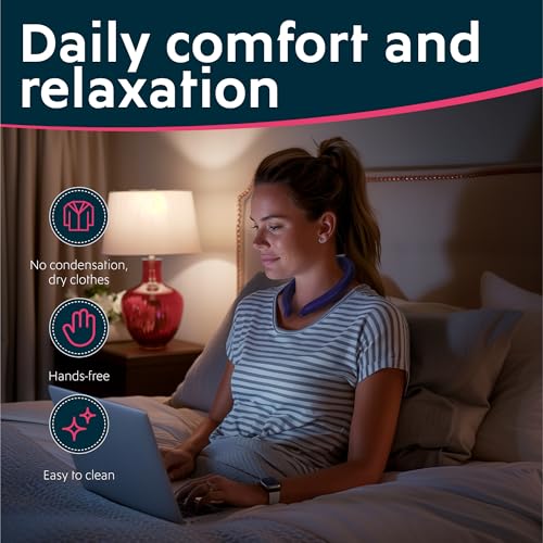 Magic Gel Neck Ring Coolers - Wearable Cooling Ice Pack for Necks - Reusable Cool Body Cooler Tube - Cold Gel Wrap Ice Packs Perfect for Outdoor Use - Pack of 2 - Navy and Pink - color: Navy and Pink