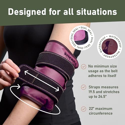 Medium Gel Ice Pack Wrap with Straps, Stretchable 8" x 23" - style: Purple