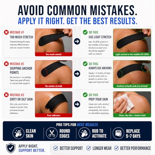 SB SOX Original Cotton Kinesiology Tape Roll (16ft) - color: Black (2-Pack)
