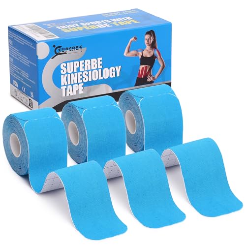 Kinesiology Tape Precut Strips K Tape Rolls for Muscle Support - color: Blue