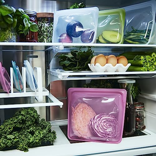 Stasher Silicone Reusable Storage Bag, Stand-Up Mega Bag, Reusable Freezer Bags,Microwave,Dishwasher,Oven Safe,Sous Vide,Premium Lunch Container,Eco Friendly,Food Storage Bags,104 oz,Clear (Pack of 2) - size: Mega (Pack of 2)