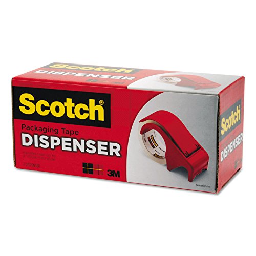 Scotch DP300RD Compact and Quick Loading Dispenser for Box Sealing Tape, 3-Inch Core, Plastic, Red