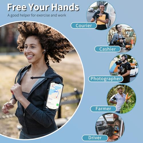 Running Wristband/Armband Phone Holder【360° Rotatable & Upgrade Anti-Drop】 (Black, Large) - color: Black, size: Large