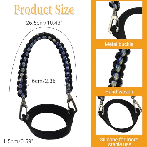 Water Bottle Handle Strap - color: Camo Blue/Black