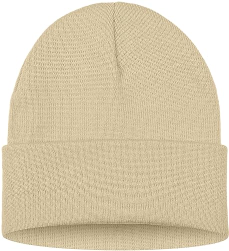 ATNKE LED Lighted Beanie Hat,USB Rechargeable 4 LED Red and Blue Flashing Running Headlamp Cap Gifts for Men and Women - color: #Beige