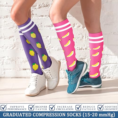 FEYHAY Copper Compression Socks (3 Pairs) 15-20 mmHg Circulation is Best Athletic & Daily for Men & Women, Running, Climbing - color: 29 Pattern 2, size: Small-Medium