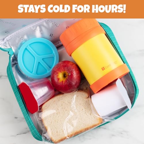 Kids Hard Ice Packs 3 Pack, Slim Reusable Freezer Packs for Lunch Boxes - color: Peace Sign