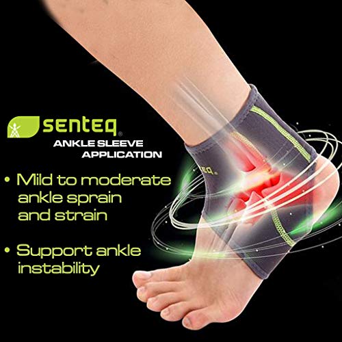 SENTEQ Ankle Brace for Men & Women- Compression Support for Sprained Ankles & Plantar Fasciitis, Elastic Neoprene Slim Sleeve for Jogging & Running, Ankle Stabilizer and Support for Walkers (X- Large) - size: X-Large
