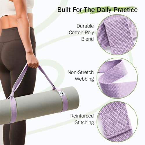 Slim Panda Yoga Mat Strap, Adjustable Soft Cotton Carrier - color: Milky White, size: 72 inches
