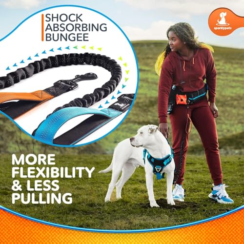 SparklyPets Active Pack 1 Dog, Hands Free Leash, Medium & Large Breeds - color: Premium Active Orange Pack, size: 1 dog M/L