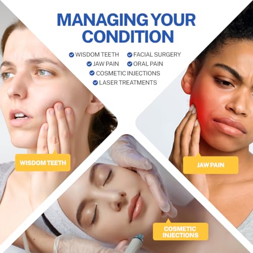 Comfpack Wisdom Teeth Ice Pack Head Wrap After Surgery, 4 Reusable Hot & Cold Therapy Gel Ice Packs for Face Swelling, TMJ, Chin, Oral Pain, Jaw Pain, Dark Blue - color: Dark Blue