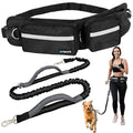 PetAmi Hands Free Dog Leash with Waist Running Belt Bag, Single (Black) - color: Black, size: 1 Leash