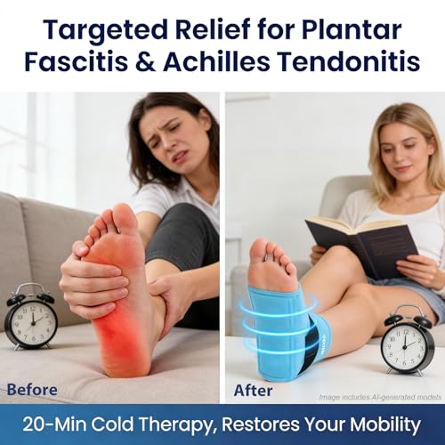 REVIX Ankle Ice Pack Wrap for Plantar Fasciitis & Foot Pain Relief - style: Blue-1 Pack