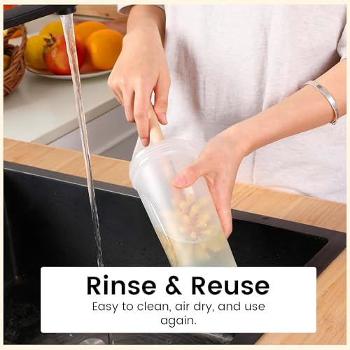 ELDR Supply Bottle Brush, 14in Extra Long German Beechwood Handle, Strong Hemp Bristles, Zero Waste, Cleans and Scrubs Hard to Reach Wide Mouth Jars, Glasses, and Tumblers - size: tall