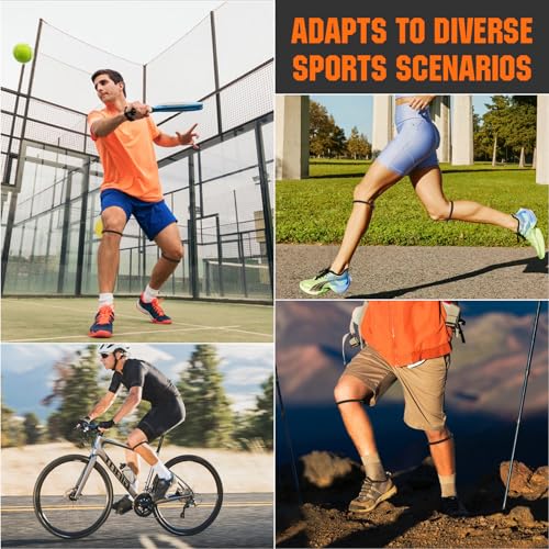 2PCS Black Patellar Tendon Support Strap, Knee Pain Relief Patella Band