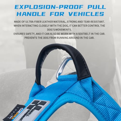 No-Pull Dog Harness Reflective Breathable Adjustable Vest - color: Blue, size: L