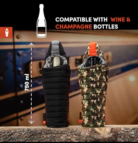 Puffin Caddy Wine Bag Insulated Wine Bottle Cooler, 750 ml - Black & Pewter - color: Black/Pewter