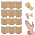 Cohesive Bandage Wrap 2 Inch x 5 Yards, 12 Pack Skin Color Self Adhesive Athletic Tape for Medical First Aid, Injury Recovery & Sports Wraps - color: Skin