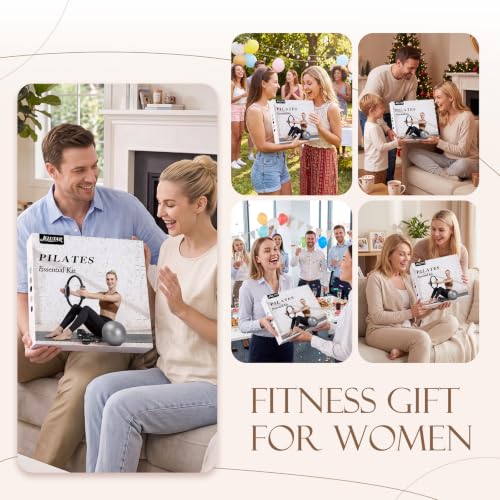 JELUTAR Pilates Kit for Women Home Workout, Pilates Equipment Set - color: Black