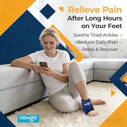 NEWGO Ankle Ice Pack – Adjustable Brace for Plantar Fasciitis & Swelling