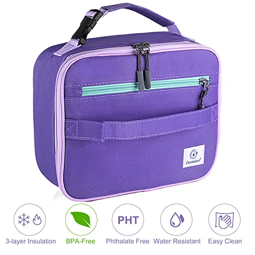 Genteen Kids Insulated Lunch Box for Boys Girls,Back to School,Office - color: C-1pk Purple