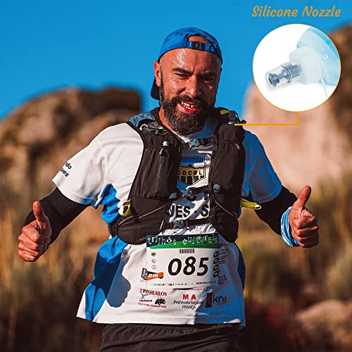 J.CARP 500ml Soft Flask Running Water Bottles, TPU Foldable Running Hydration Flask for Hydration Pack Cycling Hiking Climbing Outdoors Motorbike White - color: White, 500ml