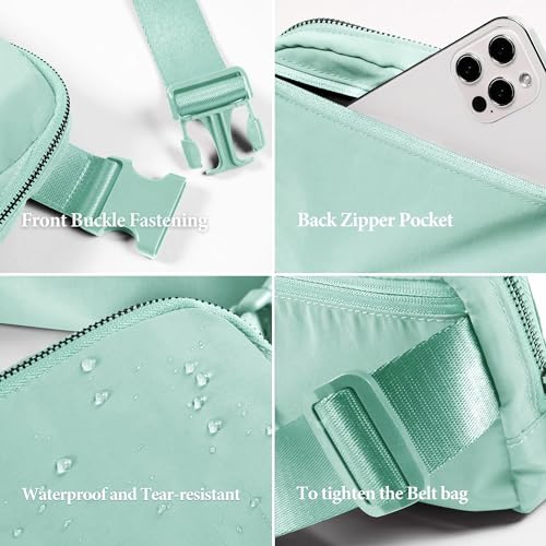 YOSHUYUKI Fanny Pack Crossbody Bag Trendy Waterproof Small Cross Body Purse for Women Men Fashion Waist Packs Mini Belt Pouch Chest Bum Hip Bag Lulu Dupes for Travel Vacation Running Matcha Cream - color: Matcha Cream