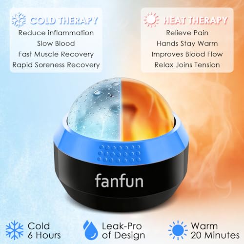 Massage Ice Roller Ball - Cold & Heat Therapy Roller for Deep Tissue Massage Pain Relief, Plantar Fasciitis Roller (Black & Blue) - color: Black & Blue
