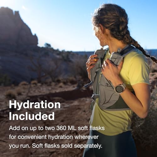 Osprey Duro LT Men's Running Hydration Vest with Hydraulics Soft Flasks - color: Phantom Grey/Toffee Orange